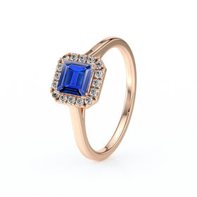 Bague entourage saphir diamant Promets Moi - 11