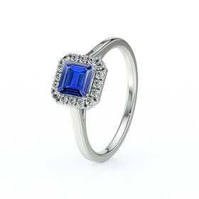 Bague entourage saphir diamant Promets Moi - 11