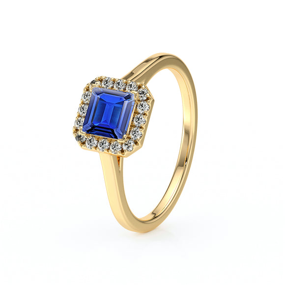 Bague entourage saphir diamant Promets Moi - 11