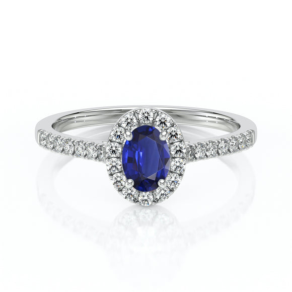 Bague entourage saphir et diamant Promets Moi - 3