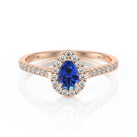 Bague entourage saphir et diamant Promets Moi - 4