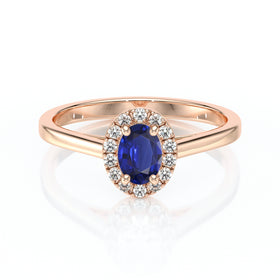 Bague entourage saphir et diamant Promets Moi - 5