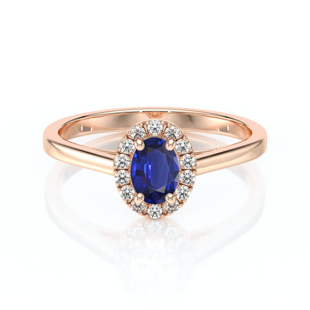 Bague entourage saphir et diamant Promets Moi - 5
