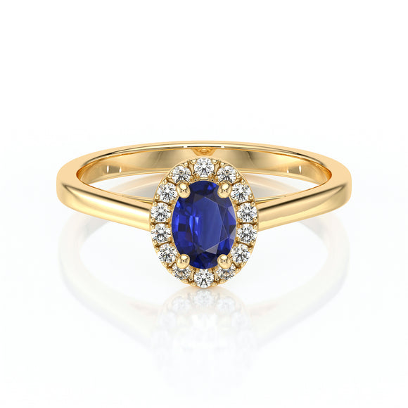 Bague entourage saphir et diamant Promets Moi - 5