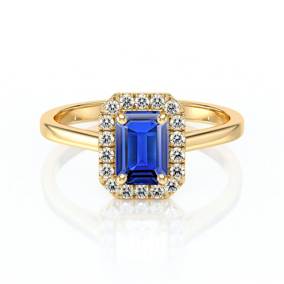 Bague entourage saphir diamant Promets Moi - 6