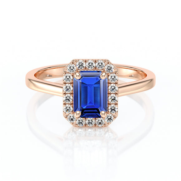 Bague entourage saphir diamant Promets Moi - 6