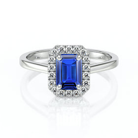 Bague entourage saphir diamant Promets Moi - 6