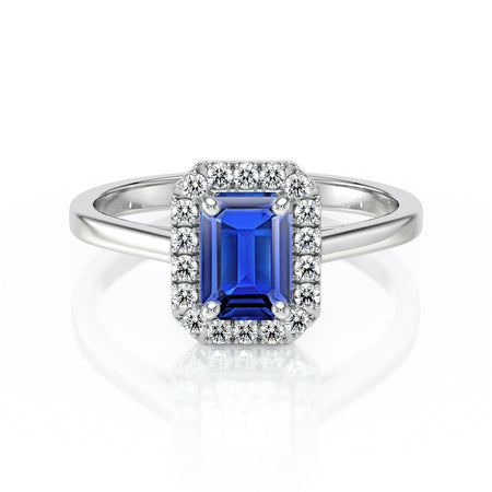Bague entourage saphir diamant Promets Moi - 6