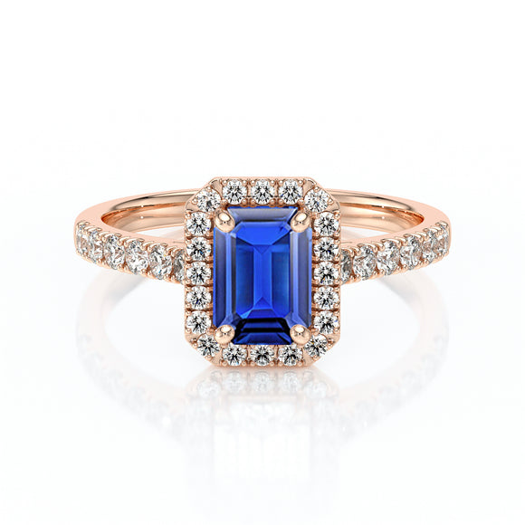 Bague entourage saphir et diamant Promets Moi - 8