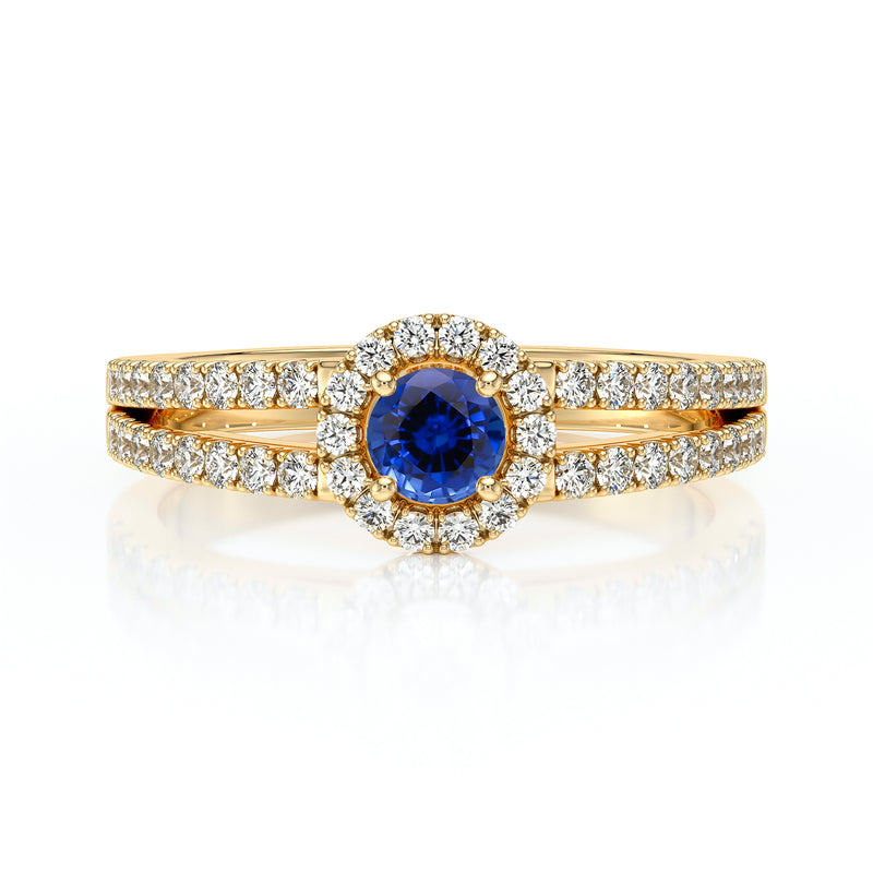 Bague entourage saphir et diamant Promets Moi - 9