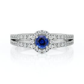 Bague entourage saphir et diamant Promets Moi - 9