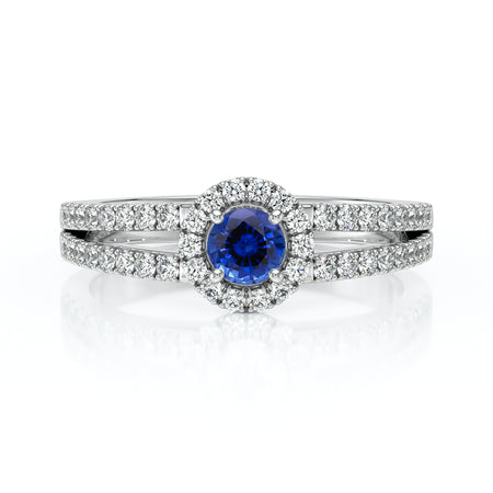 Bague entourage saphir et diamant Promets Moi - 9