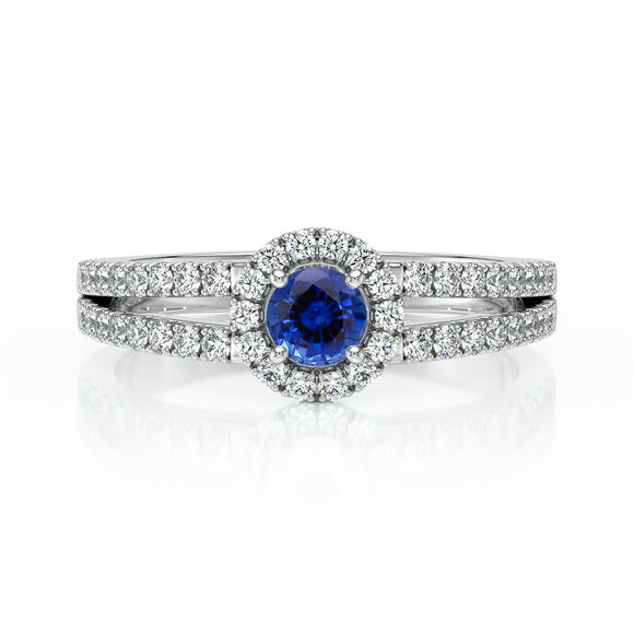 Bague entourage saphir et diamant Promets Moi - 9