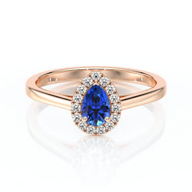 Bague entourage saphir et diamant Promets Moi - 7