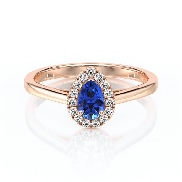 Bague entourage saphir et diamant Promets Moi - 7