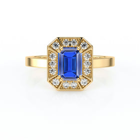 Bague entourage saphir et diamant Coup de Foudre - 11
