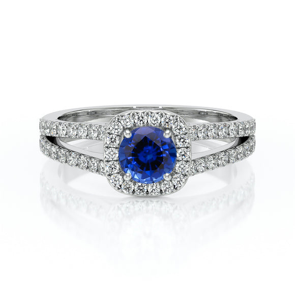 Bague entourage saphir et diamant Coup de Foudre - 2