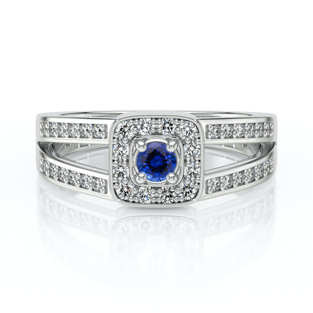 Bague entourage saphir et diamant Coup de Foudre - 3