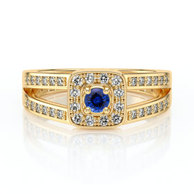 Bague entourage saphir et diamant Coup de Foudre - 3