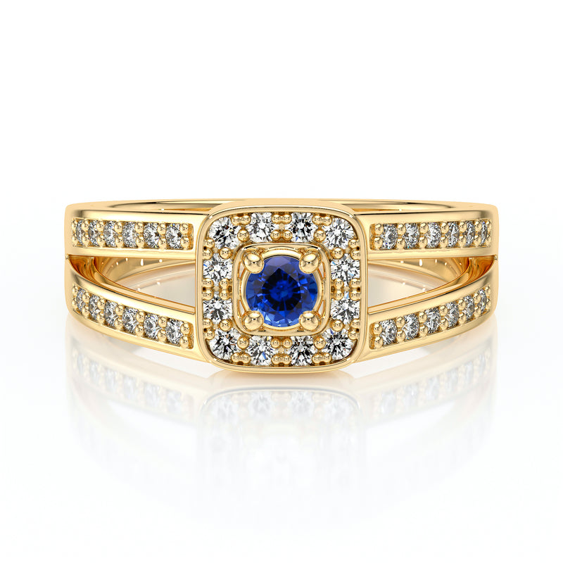 Bague entourage saphir et diamant Coup de Foudre - 3