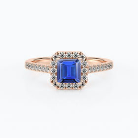 Bague entourage saphir et diamant Promets Moi - 1