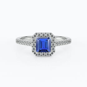 Bague entourage saphir et diamant Promets Moi - 1