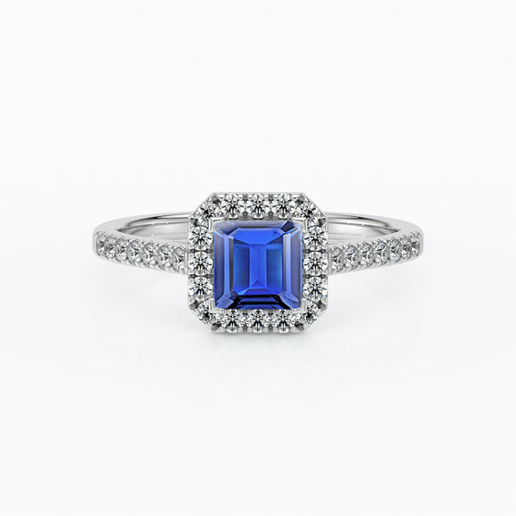 Bague entourage saphir et diamant Promets Moi - 1