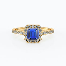 Bague entourage saphir et diamant Promets Moi - 1