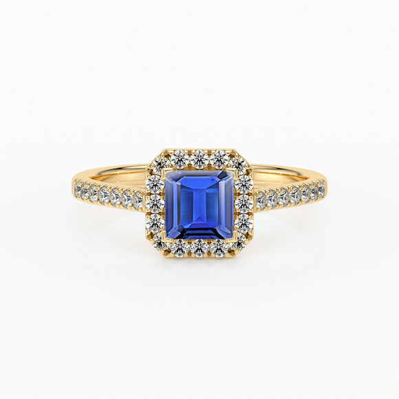 Bague entourage saphir et diamant Promets Moi - 1