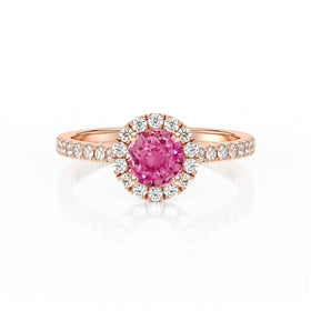 Bague entourage saphir rose diamant Coup de Foudre - 10