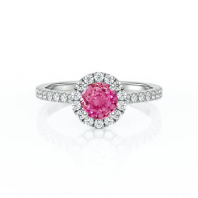 Bague entourage saphir rose diamant Coup de Foudre - 10