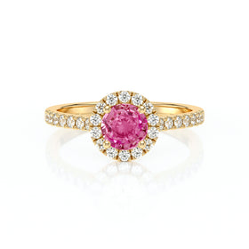 Bague entourage saphir rose diamant Coup de Foudre - 10