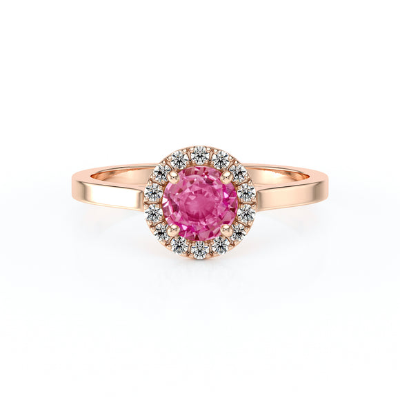 Bague entourage saphir rose diamant Coup de Foudre - 14