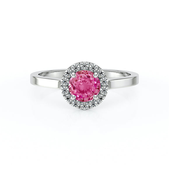 Bague entourage saphir rose diamant Coup de Foudre - 14