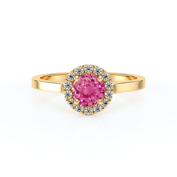 Bague entourage saphir rose diamant Coup de Foudre - 14