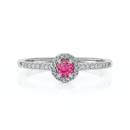 Bague entourage saphir rose et diamant Pour la Vie - 1