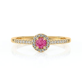 Bague entourage saphir rose et diamant Pour la Vie - 1