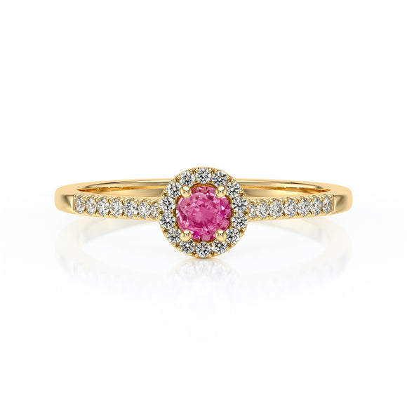 Bague entourage saphir rose et diamant Pour la Vie - 1