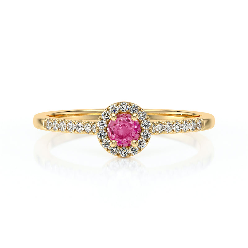 Bague entourage saphir rose et diamant Pour la Vie - 1