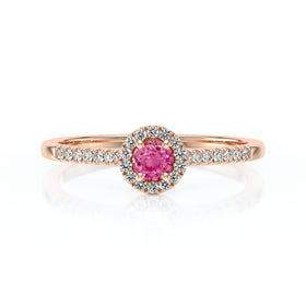 Bague entourage saphir rose et diamant Pour la Vie - 1