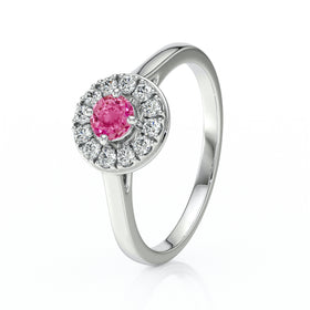 Bague entourage saphir rose et diamant Pour la Vie - 2