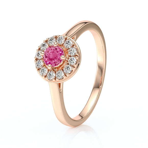 Bague entourage saphir rose et diamant Pour la Vie - 2