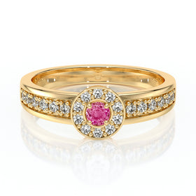 Bague entourage saphir rose et diamant Pour la Vie - 3