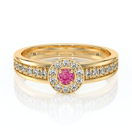 Bague entourage saphir rose et diamant Pour la Vie - 3