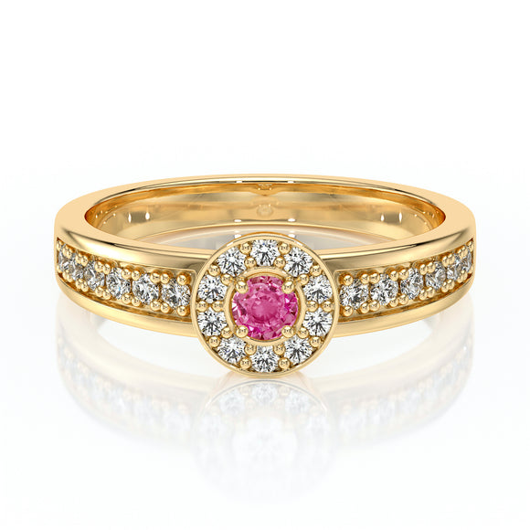 Bague entourage saphir rose et diamant Pour la Vie - 3