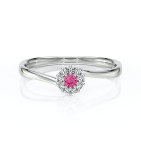 Bague entourage saphir rose et diamant Pour la Vie - 6