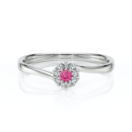 Bague entourage saphir rose et diamant Pour la Vie - 6