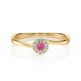 Bague entourage saphir rose et diamant Pour la Vie - 6
