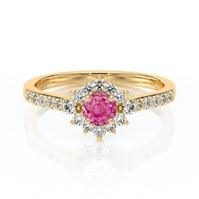 Bague entourage saphir rose et diamant Pour la Vie - 8