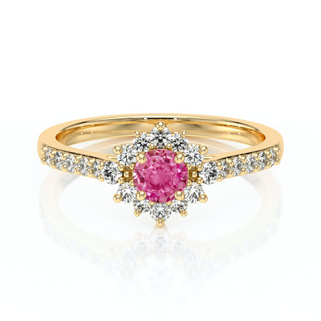 Bague entourage saphir rose et diamant Pour la Vie - 8